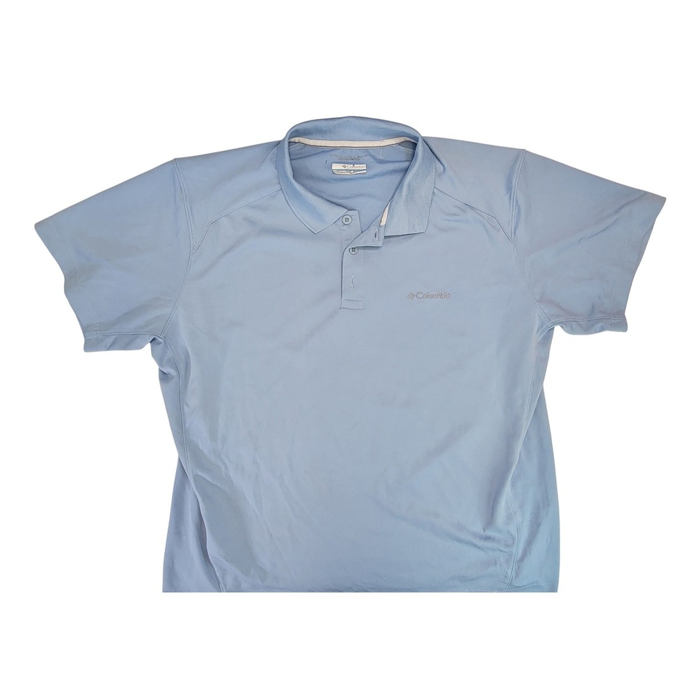 Columbia Men's Light‎ Blue Omni Shade Sun Protection Polo Shirt